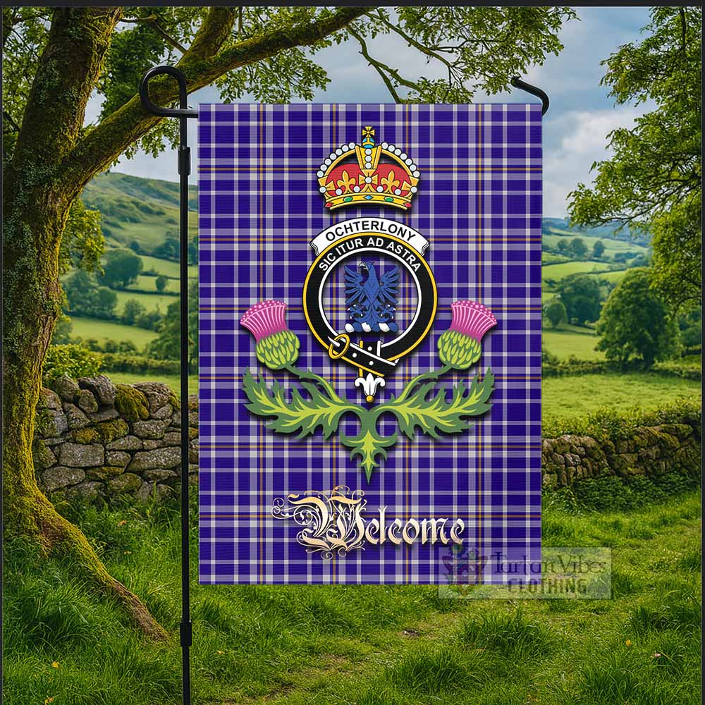 Ochterlony Tartan Family Crest Garden Flag Royal Thistle Welcome Style - Tartan Vibes Clothing
