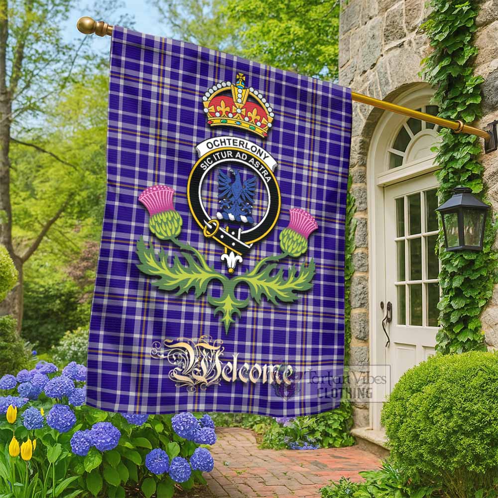 Ochterlony Tartan Family Crest Garden Flag Royal Thistle Welcome Style - Tartan Vibes Clothing