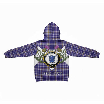 Ochterlony Tartan Family Crest Kid Hoodie Scottish Burns Night Thistle Floral
