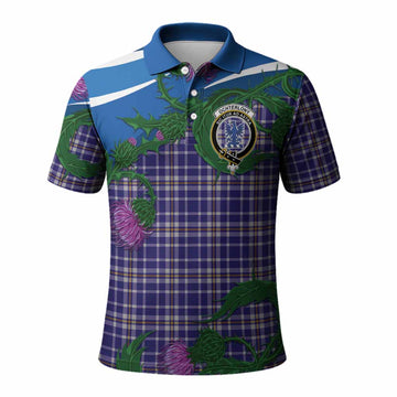 Ochterlony Tartan Family Crest Polo Shirt Thistle in Minimalism