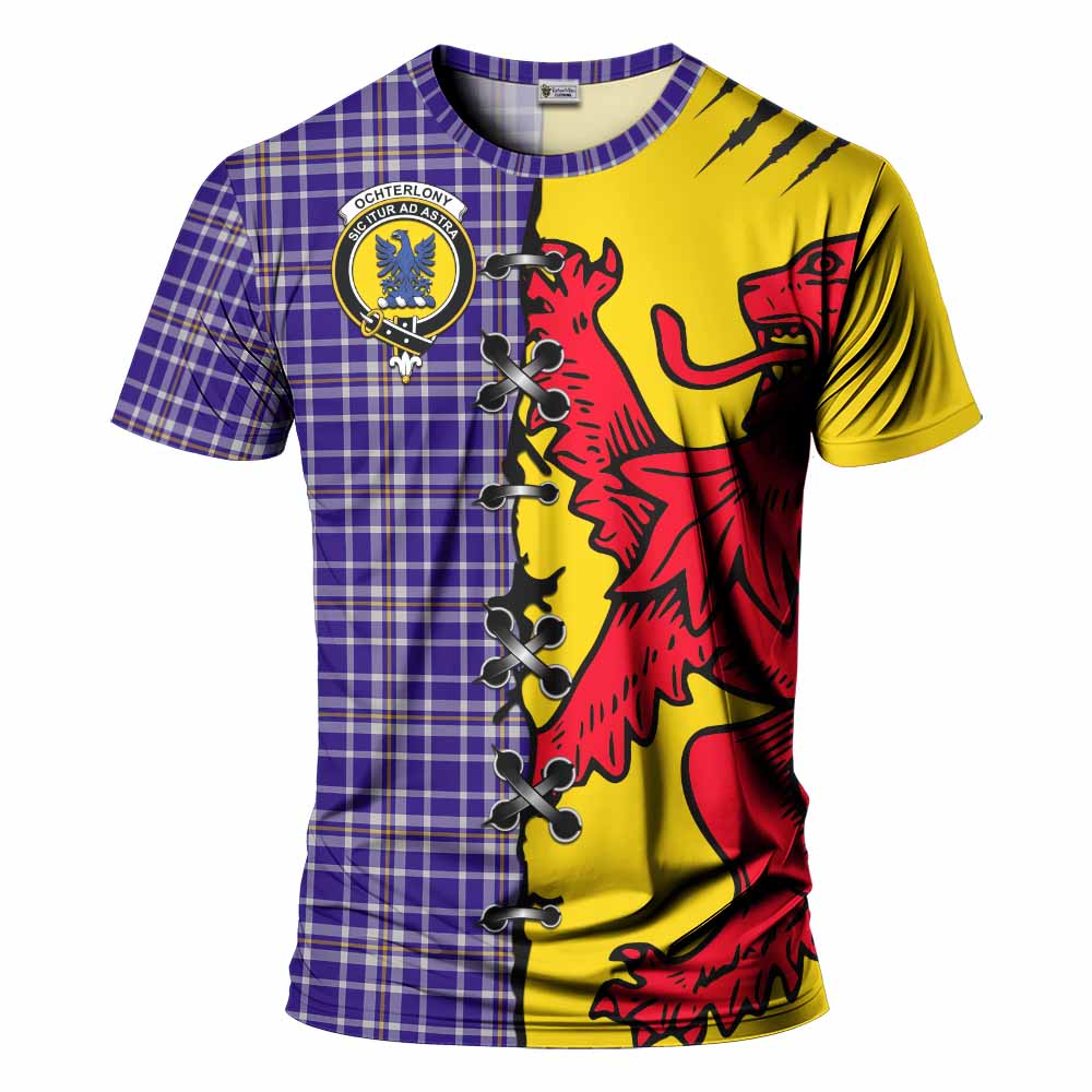 Ochterlony Tartan Family Crest T-shirt Lion Rampant Honor - Tartan Vibes Clothing