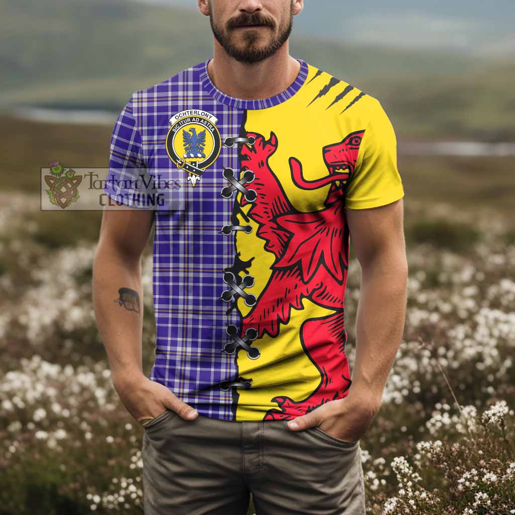 Ochterlony Tartan Family Crest T-shirt Lion Rampant Honor - Tartan Vibes Clothing
