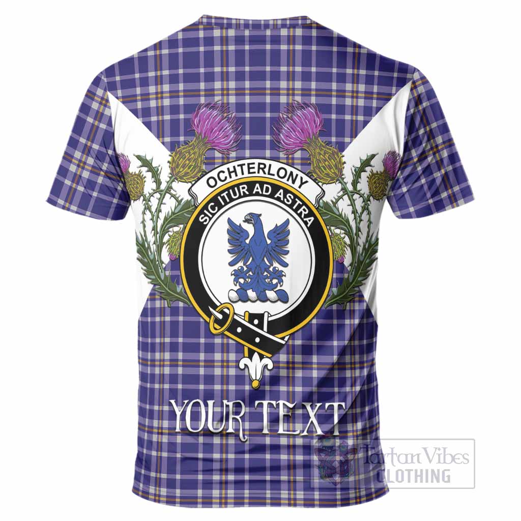 Ochterlony Tartan Family Crest T-Shirt Scottish Burns Night Thistle Floral