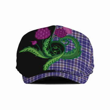 Ochterlony Tartan Flat Cap, Jeff Cap Traditional Scottish Thistle