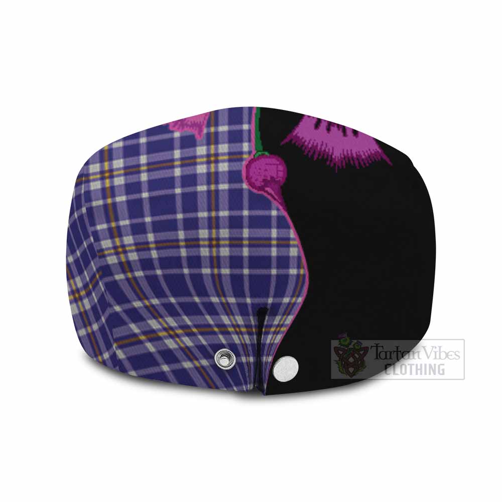 Ochterlony Tartan Flat Cap, Jeff Cap Traditional Scottish Thistle