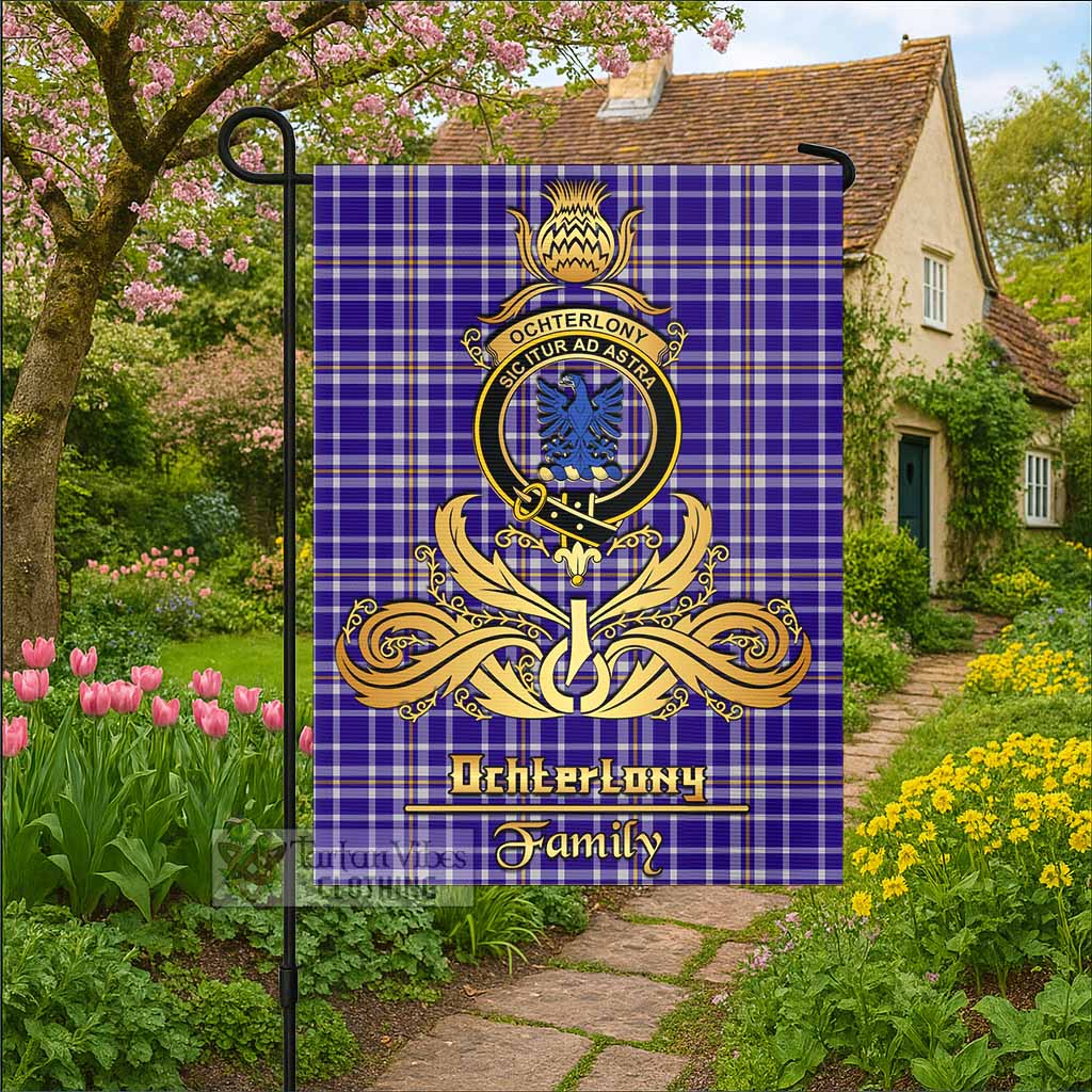 Ochterlony Tartan Garden Flag with Highland Thistle Cherish Family Crest Style - Tartan Vibes Clothing