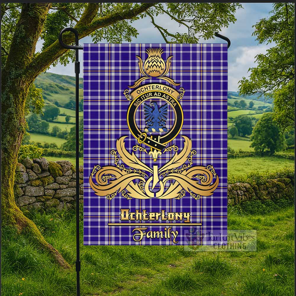 Ochterlony Tartan Garden Flag with Highland Thistle Cherish Family Crest Style - Tartan Vibes Clothing