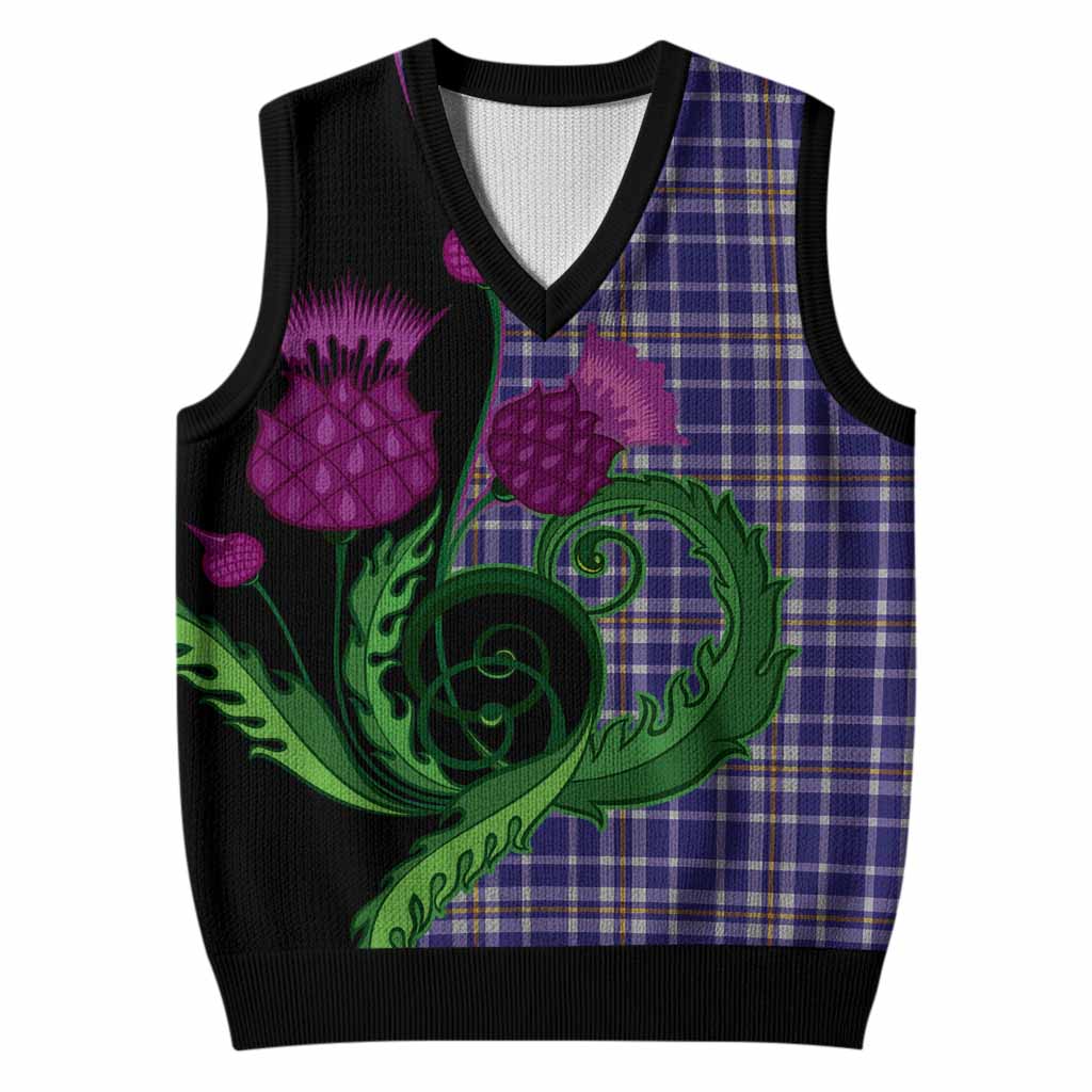 Ochterlony Tartan Knitted V-Neck Vest Traditional Scottish Thistle