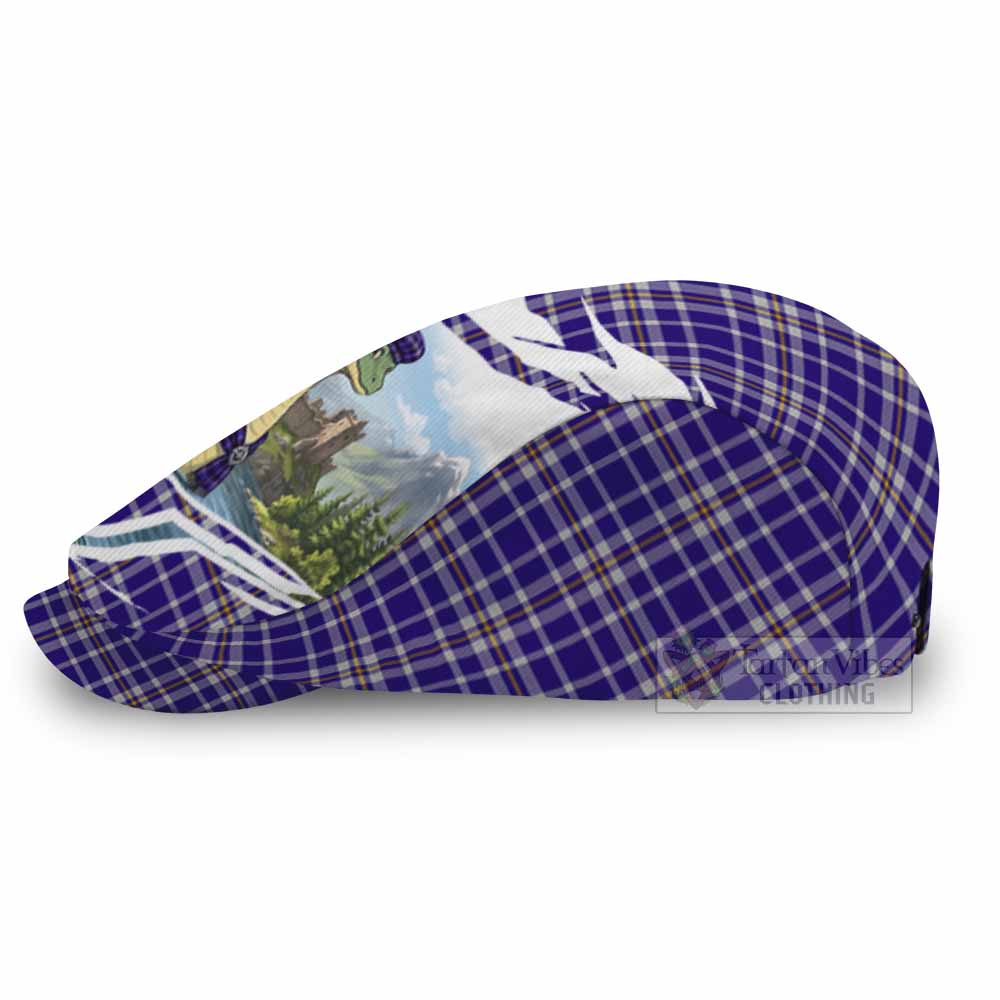 Ochterlony Tartan Loch Ness Monster Scottish Heritage Art Flat Cap, Jeff Cap