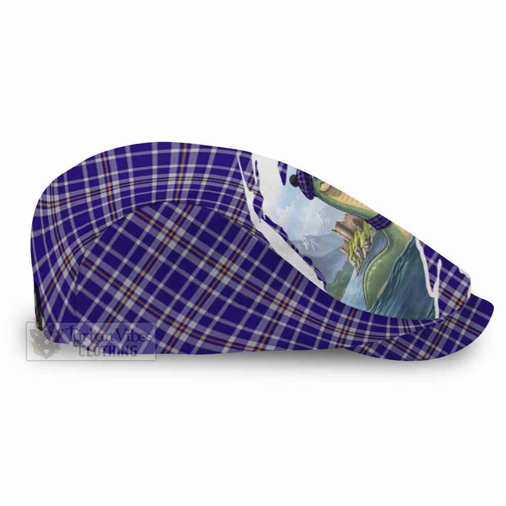 Ochterlony Tartan Loch Ness Monster Scottish Heritage Art Flat Cap, Jeff Cap