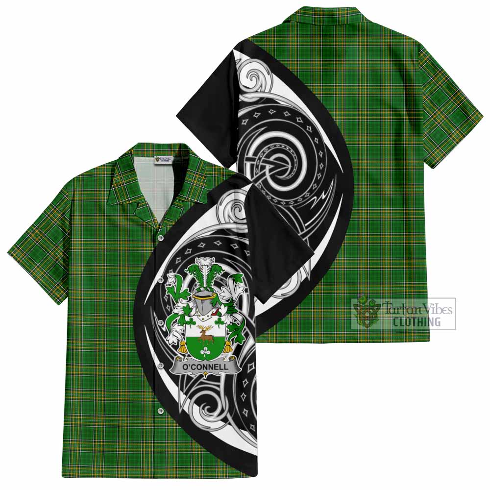 Tartan Vibes Clothing O'Connell Irish Clan Short Sleeve Button Shirt Celtic Circle Style
