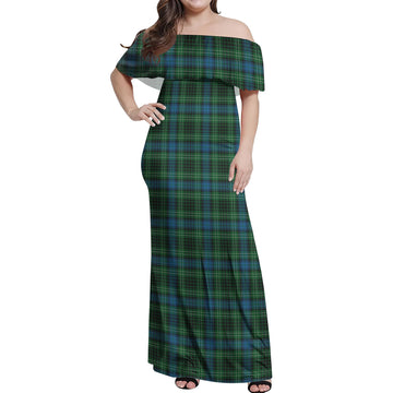 O'Connor Tartan Off Shoulder Long Dress Women's Dress - Tartan Vibes Clothing