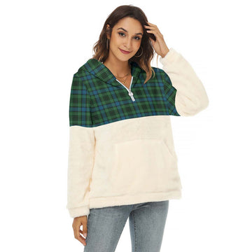 O'Connor Tartan Half Style Women's Borg Fleece Hoodie with Half Zip Female - Tartan Vibes Clothing