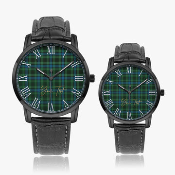 O'Connor Tartan Personalized Your Text Leather Trap Quartz Watch Wide Type - Tartan Vibes Clothing