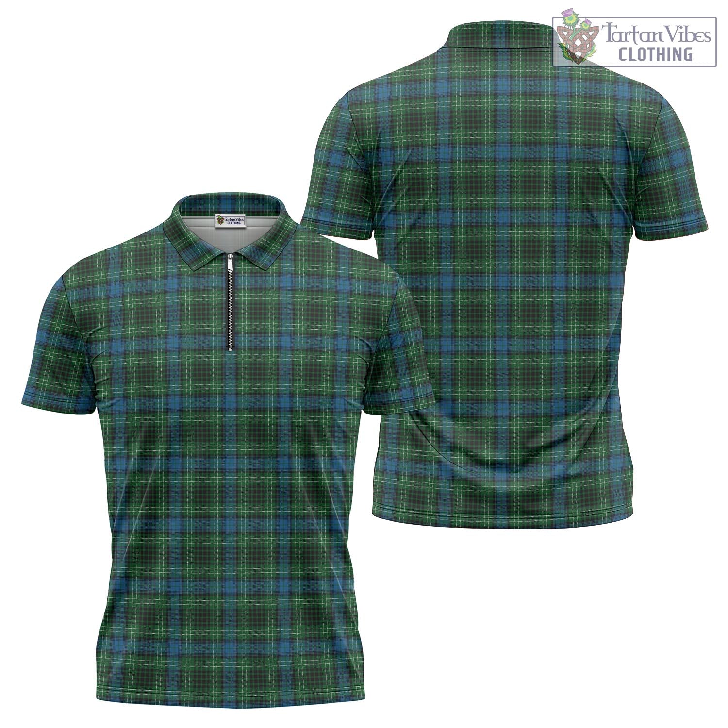 O'Connor Tartan Zipper Polo Shirt Unisex - Tartan Vibes Clothing