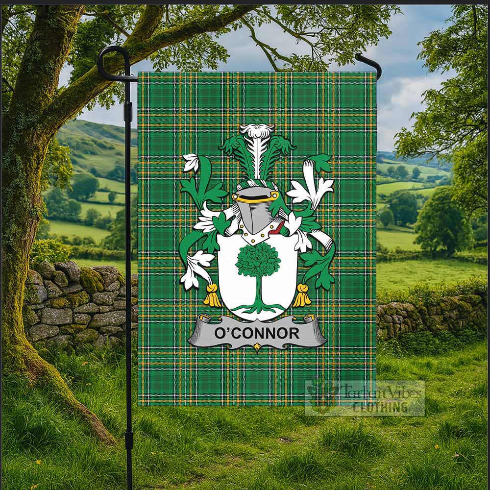 O'Connor 2 Irish Clan Tartan Flag with Coat of Arms