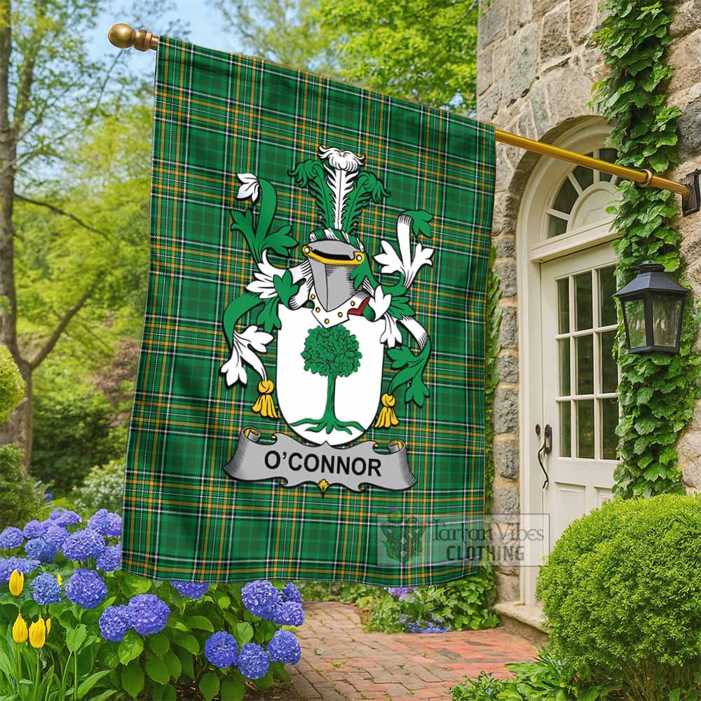 O'Connor 2 Irish Clan Tartan Flag with Coat of Arms