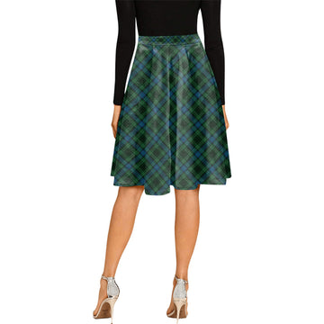 O'Connor Tartan Melete Pleated Midi Skirt Cross Style - Tartan Vibes Clothing