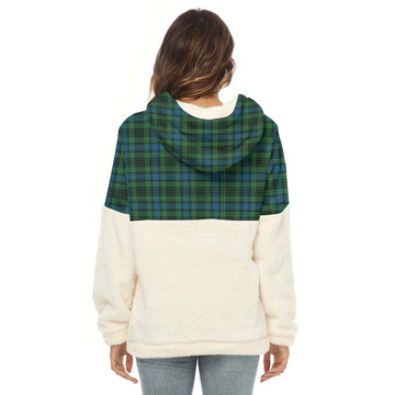 O'Connor Tartan Half Style Women's Borg Fleece Hoodie with Half Zip - Tartan Vibes Clothing