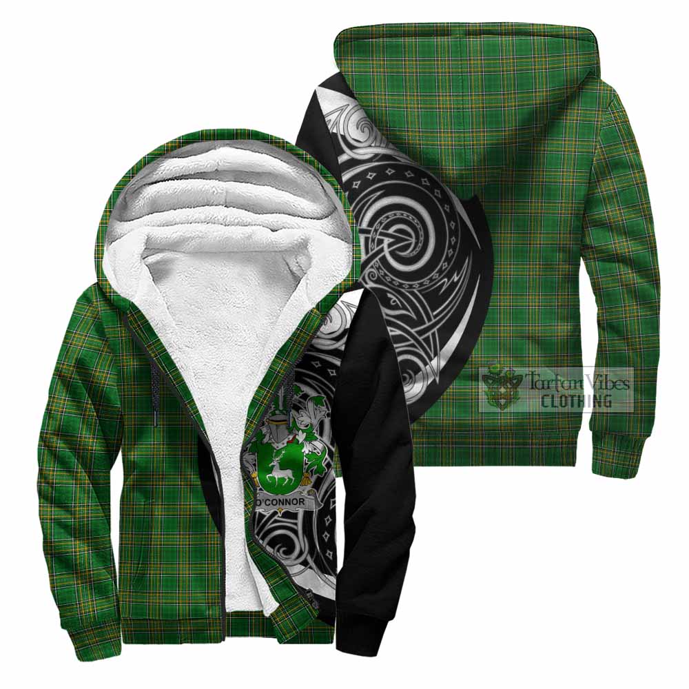 Tartan Vibes Clothing O'Connor Irish Clan Sherpa Hoodie Celtic Circle Style