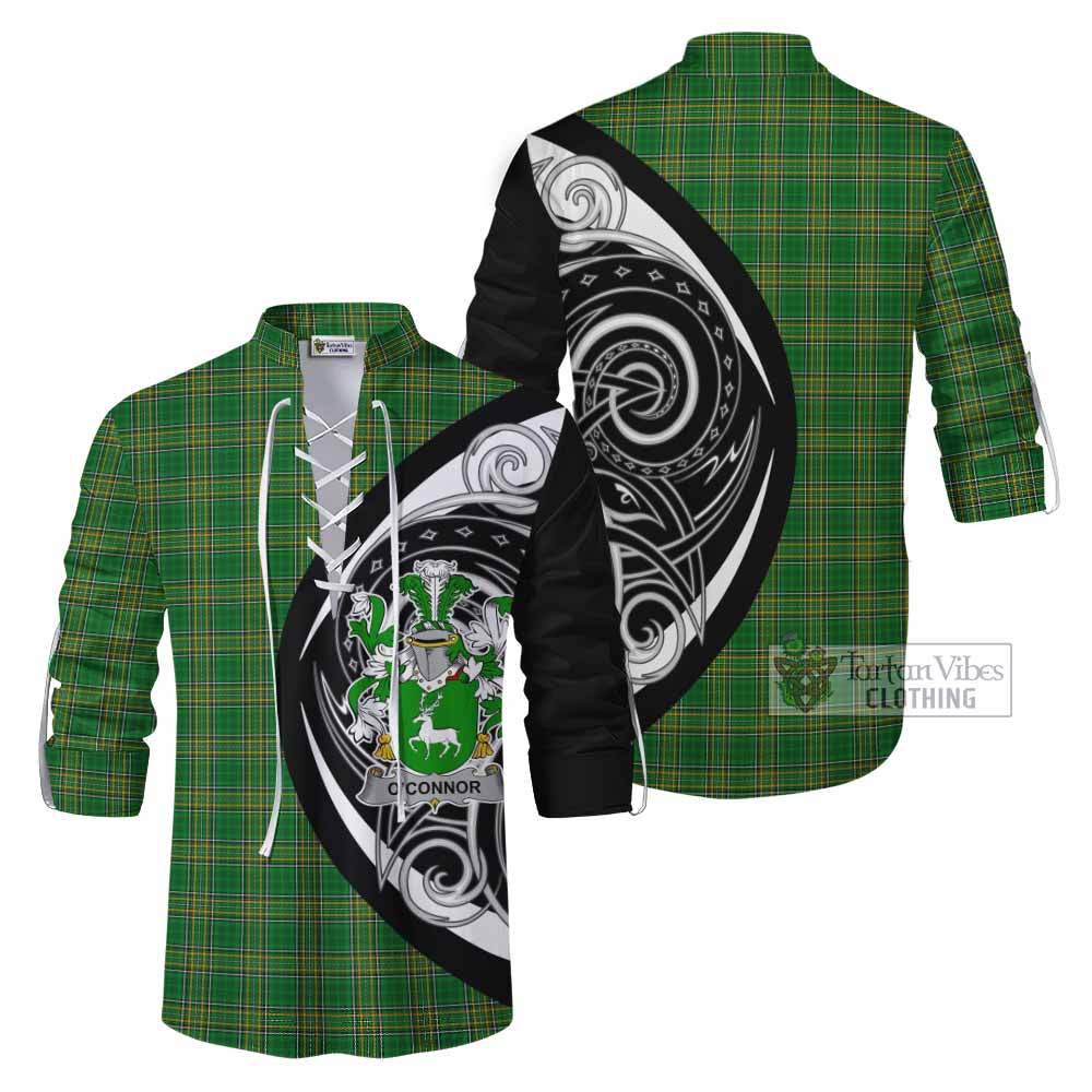 Tartan Vibes Clothing O'Connor Irish Clan Ghillie Kilt Shirt Celtic Circle Style