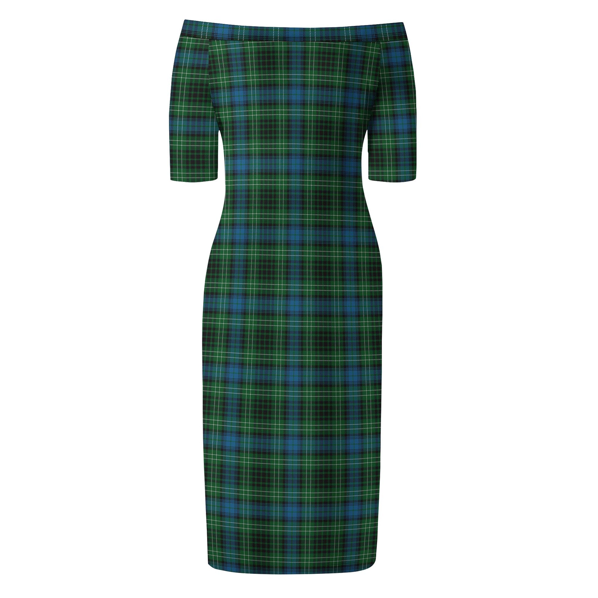 O'Connor Tartan Off Shoulder Lady Dress - Tartan Vibes Clothing