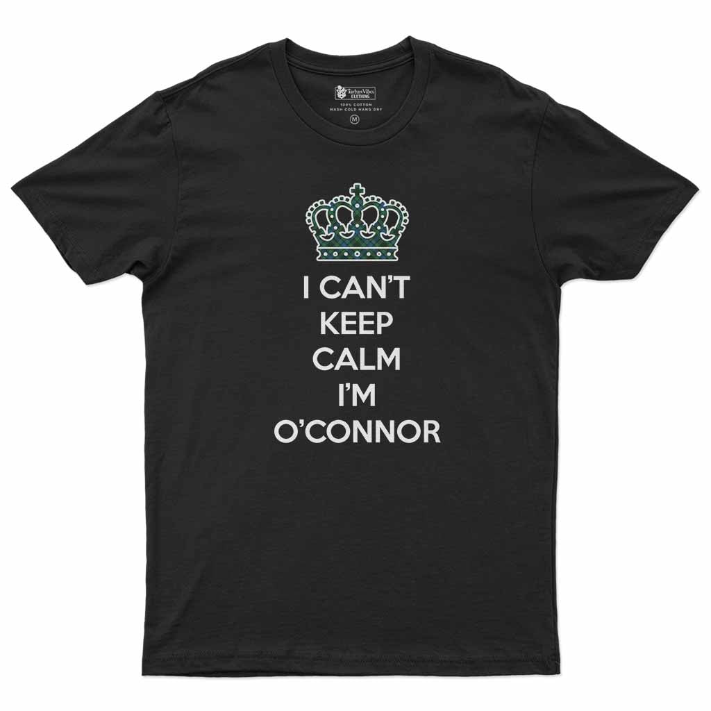 O'Connor Can't Keep Calm Men's T-Shirt Black - Tartan Vibes Clothing