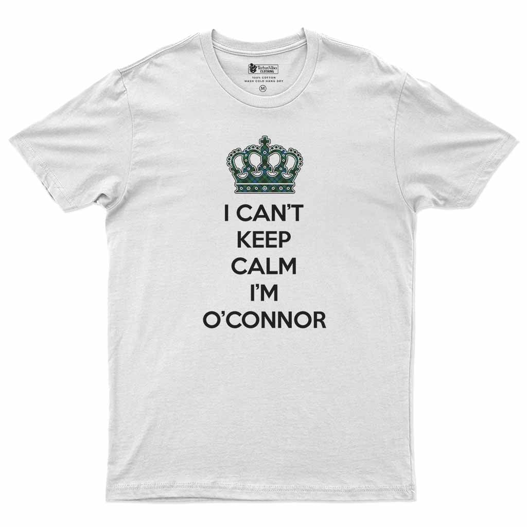 O'Connor Can't Keep Calm Men's T-Shirt White - Tartan Vibes Clothing