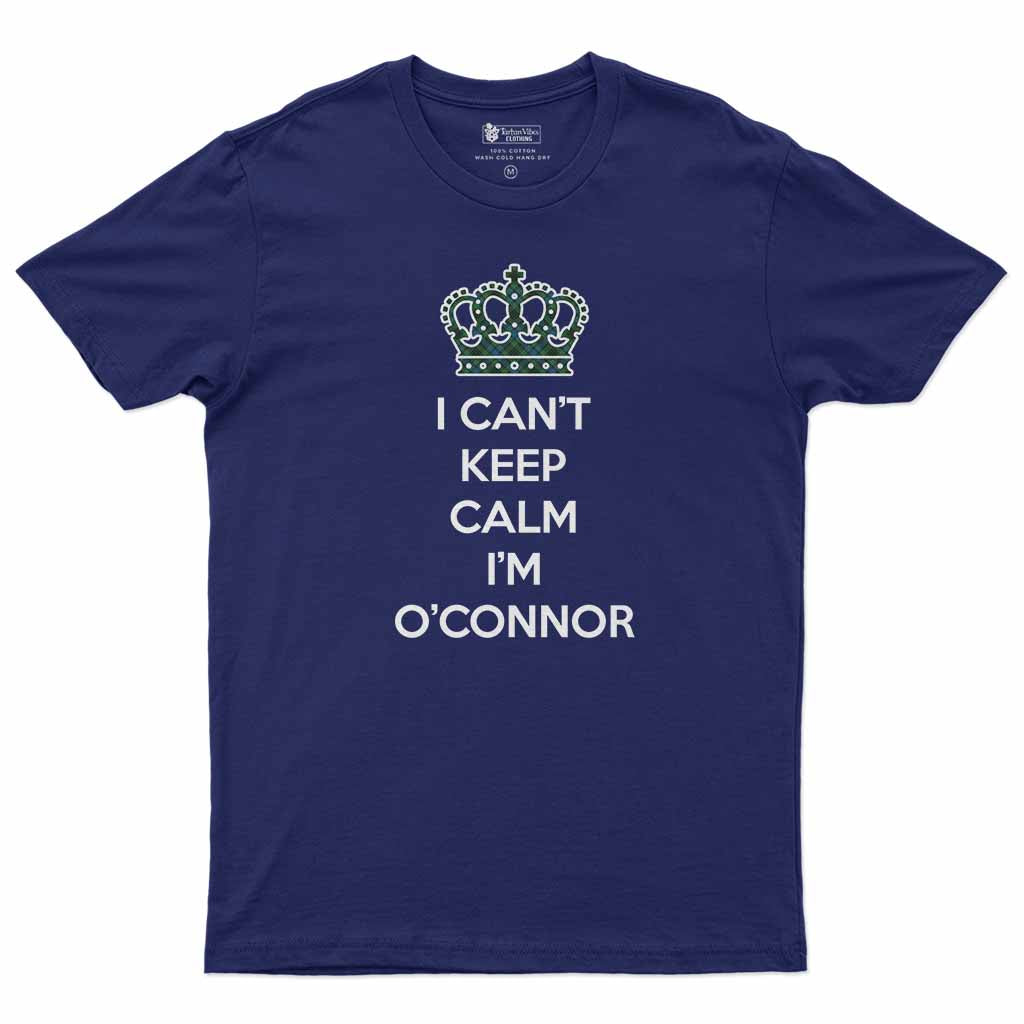 O'Connor Can't Keep Calm Men's T-Shirt Navy - Tartan Vibes Clothing