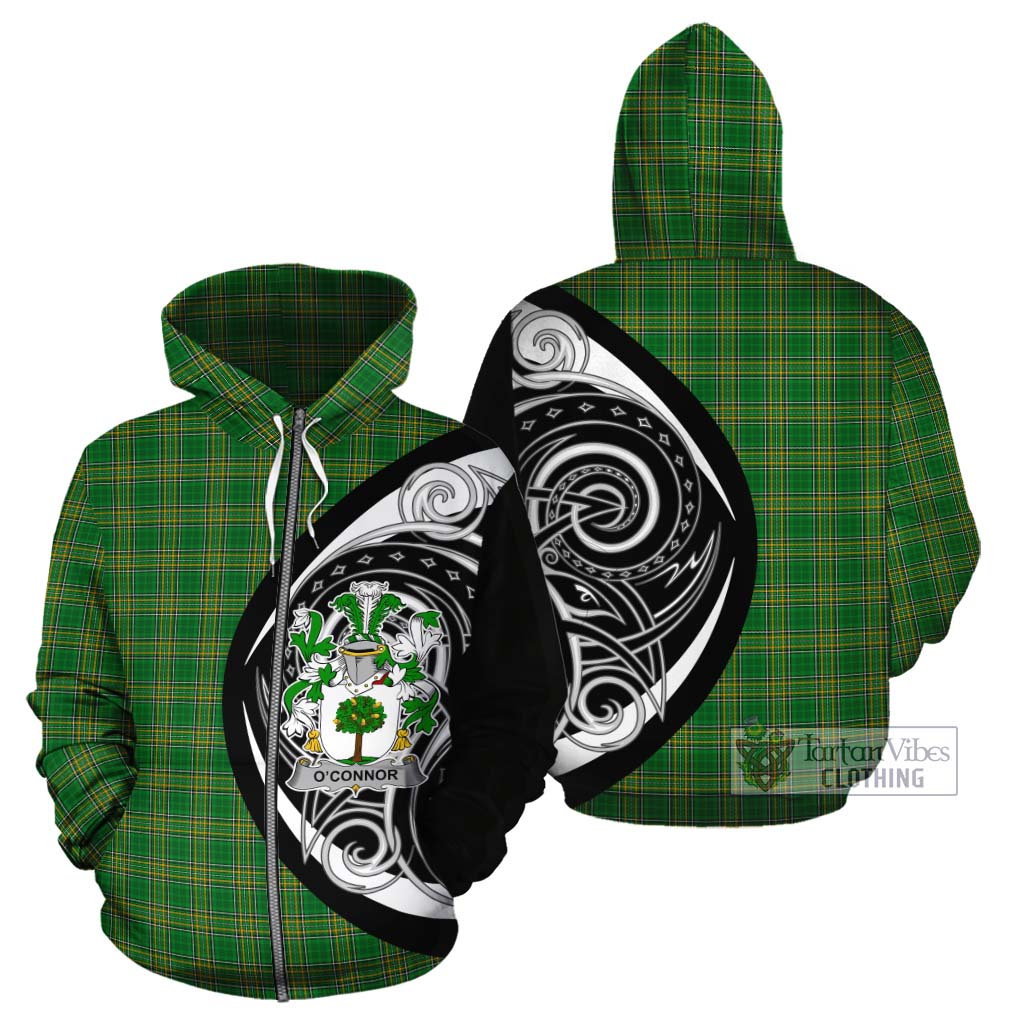 Tartan Vibes Clothing O'Connor (Faly) Irish Clan Cotton Hoodie Celtic Circle Style