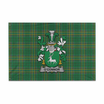 O'Connor Irish Clan Tartan House Flag with Coat of Arms