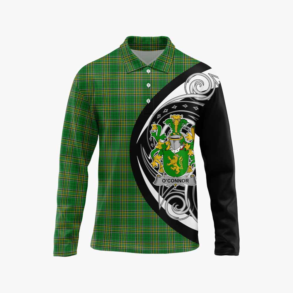 O'Connor (Kerry) Irish Clan Long Sleeve Polo Shirt Celtic Circle Style Unisex - Tartan Vibes Clothing