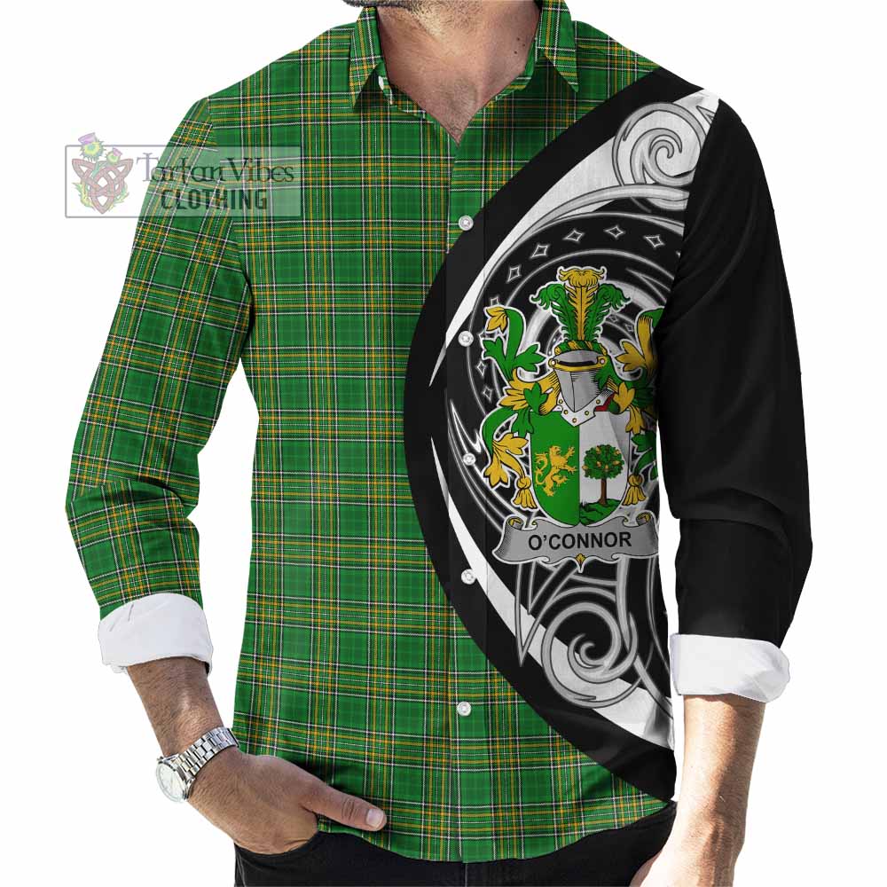 O'Connor (Sligo) Irish Clan Long Sleeve Button Shirt Celtic Circle Style - Tartan Vibes Clothing