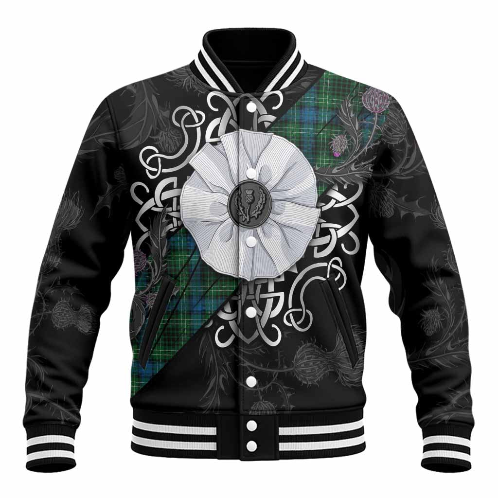 O'Connor Tartan Baseball Jacket Jacobite White Rose Unisex - Tartan Vibes Clothing