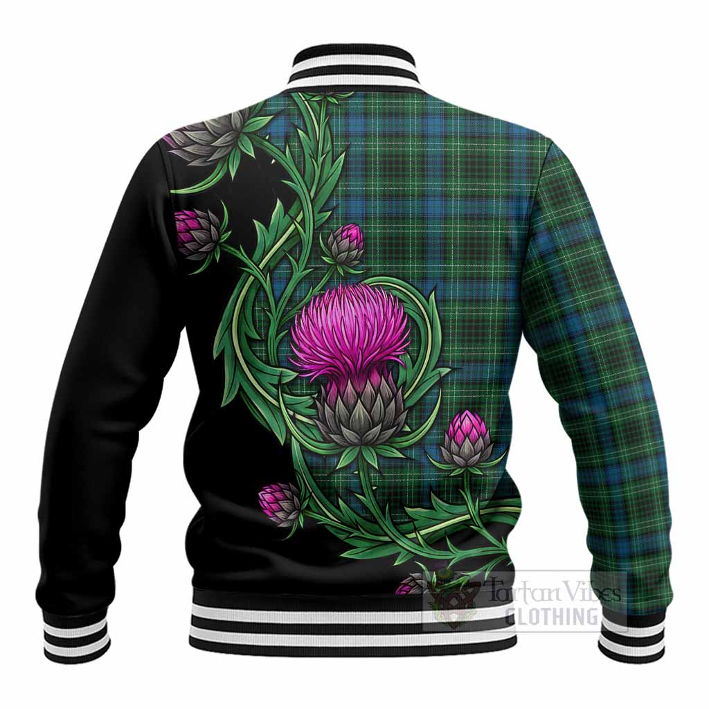 O'Connor Tartan Baseball Jacket Resilient Scottish Thistle - Tartan Vibes Clothing