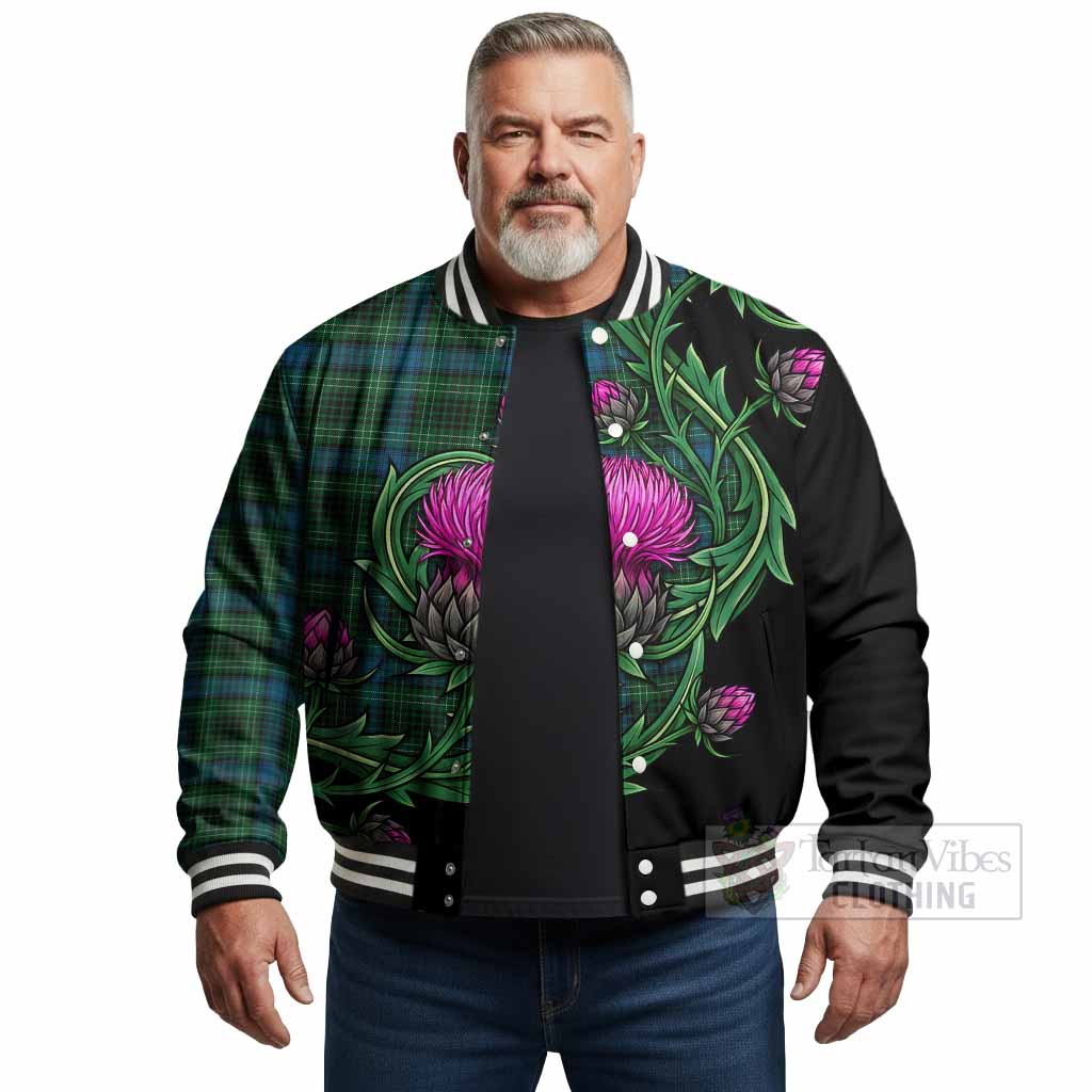 O'Connor Tartan Baseball Jacket Resilient Scottish Thistle - Tartan Vibes Clothing