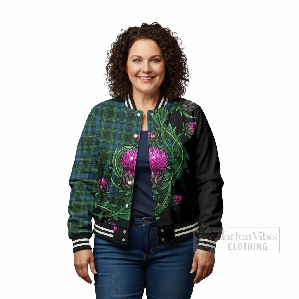 O'Connor Tartan Baseball Jacket Resilient Scottish Thistle - Tartan Vibes Clothing