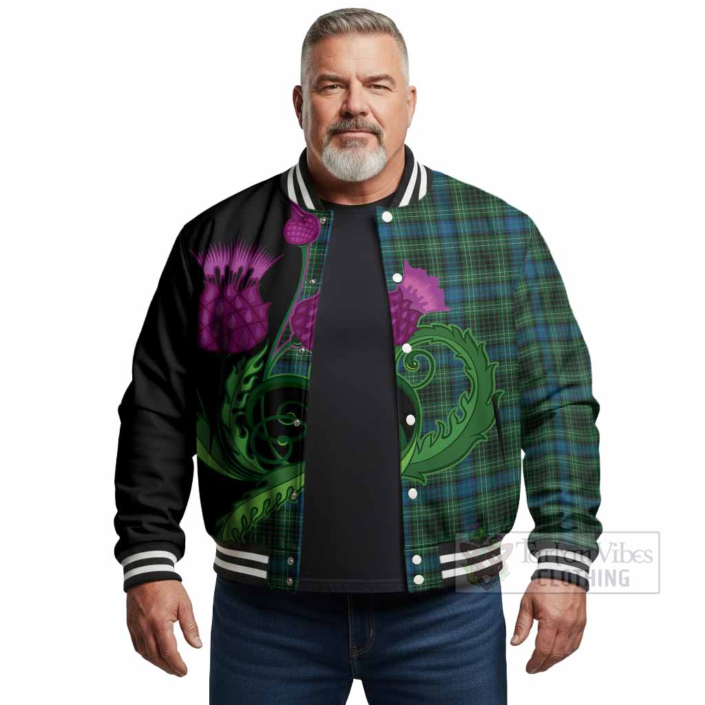 O'Connor Tartan Baseball Jacket Traditional Scottish Thistle - Tartan Vibes Clothing
