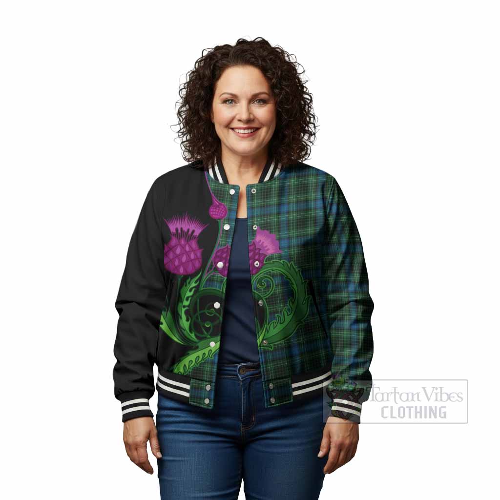 O'Connor Tartan Baseball Jacket Traditional Scottish Thistle - Tartan Vibes Clothing