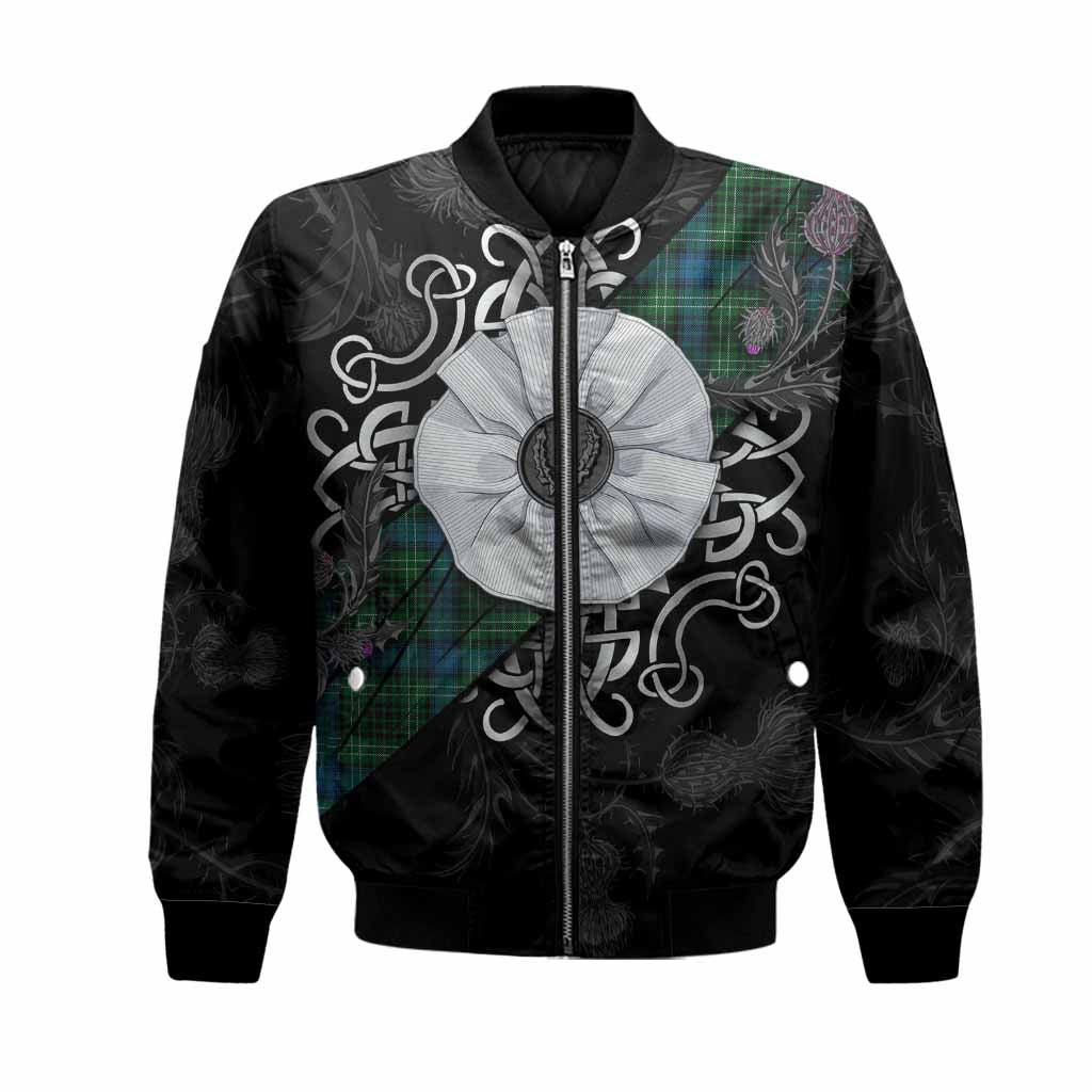 O'Connor Tartan Bomber Jacket Jacobite White Rose Unisex Black - Tartan Vibes Clothing