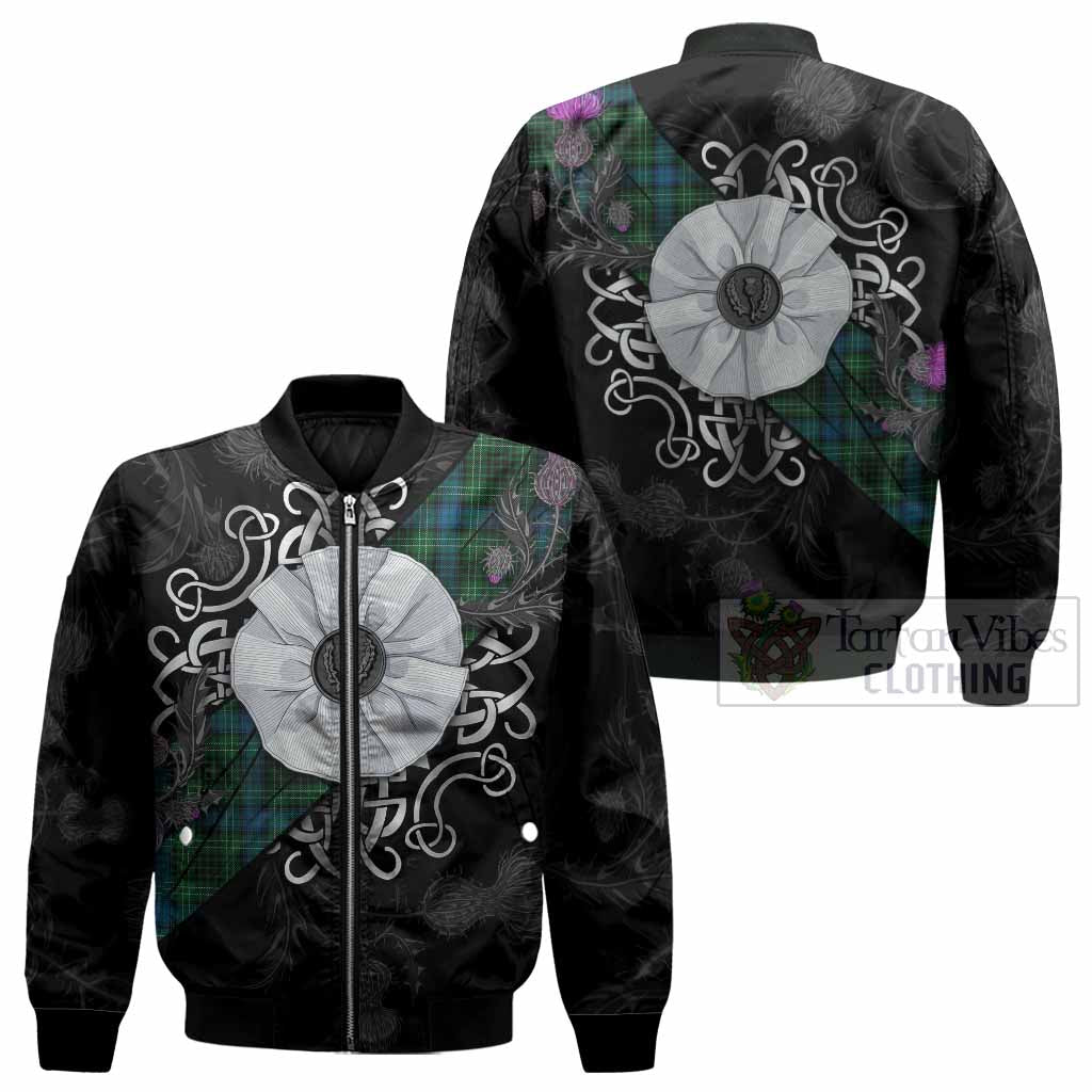 O'Connor Tartan Bomber Jacket Jacobite White Rose - Tartan Vibes Clothing