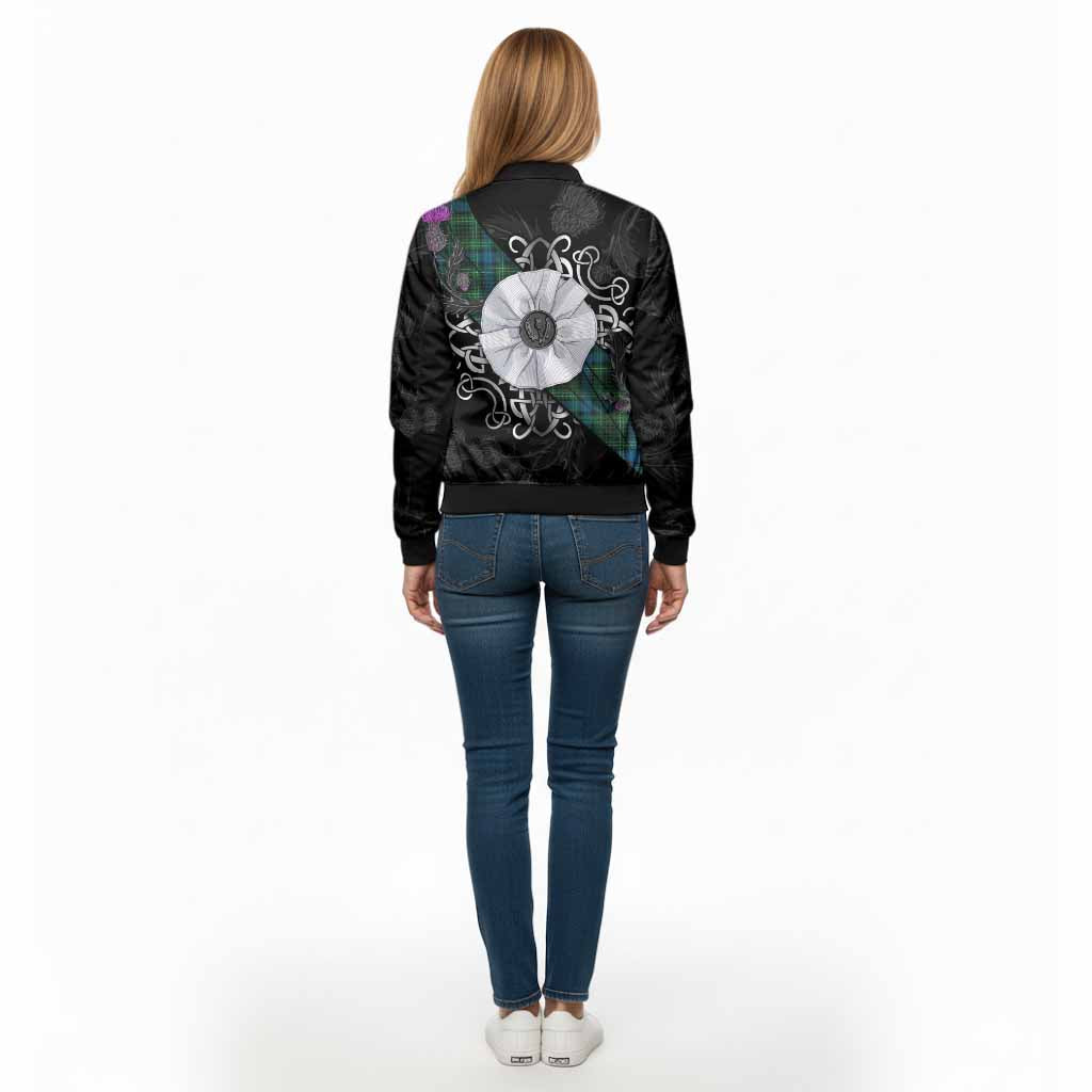 O'Connor Tartan Bomber Jacket Jacobite White Rose - Tartan Vibes Clothing