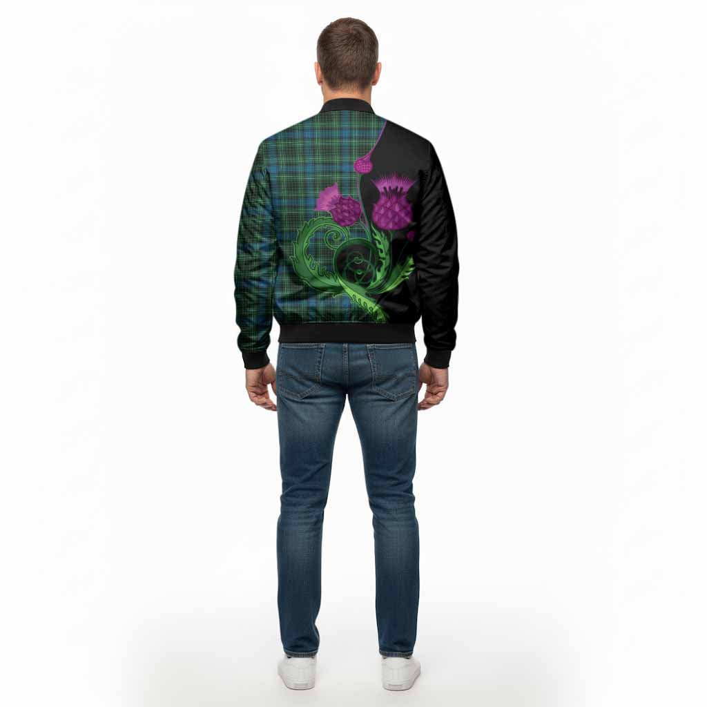 O'Connor Tartan Bomber Jacket Traditional Scottish Thistle - Tartan Vibes Clothing