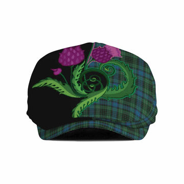 O'Connor Tartan Flat Cap, Jeff Cap Traditional Scottish Thistle
