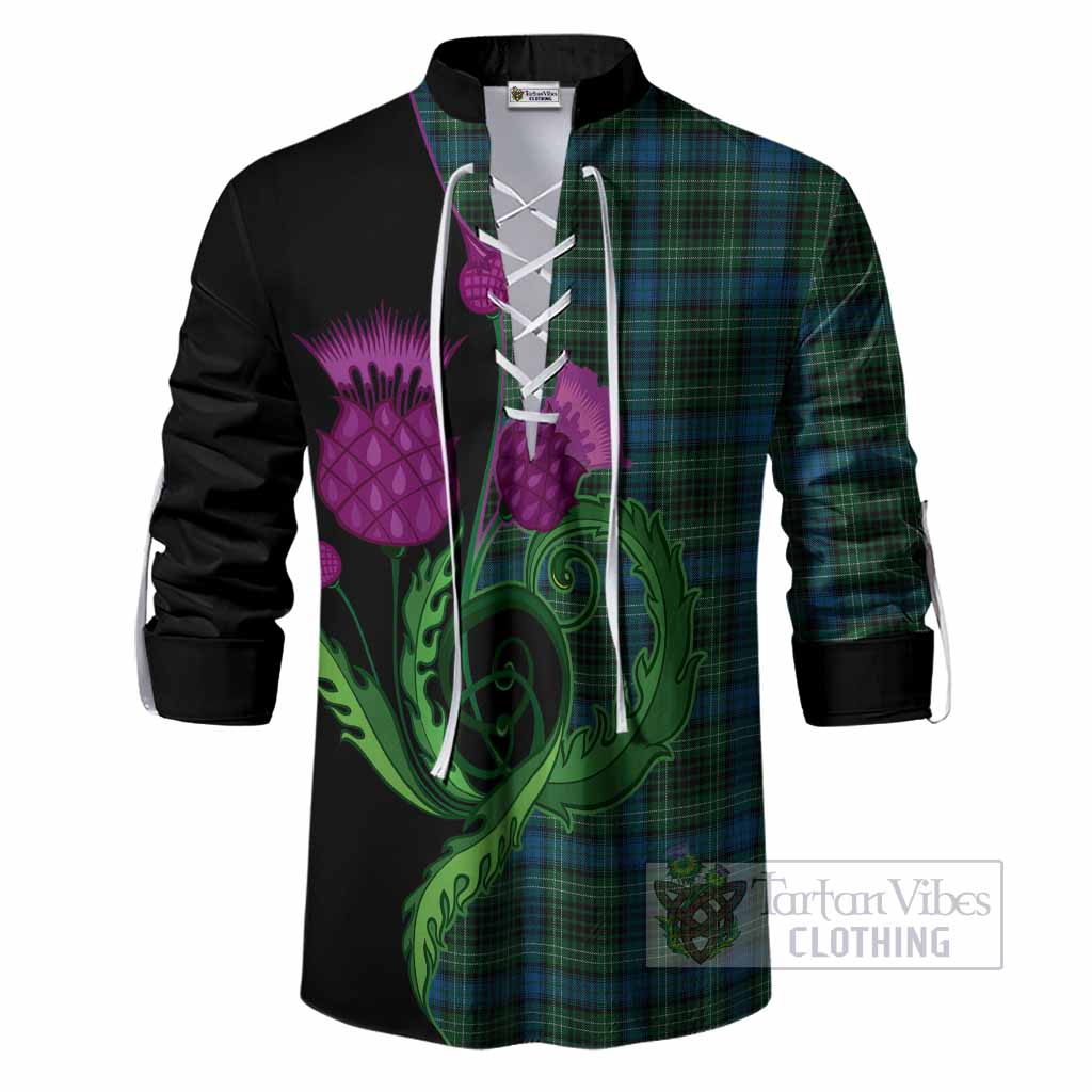 O'Connor Tartan Ghillie Shirt Traditional Scottish Thistle