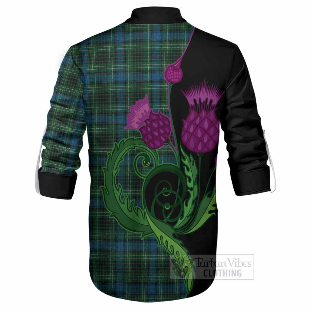 O'Connor Tartan Ghillie Shirt Traditional Scottish Thistle