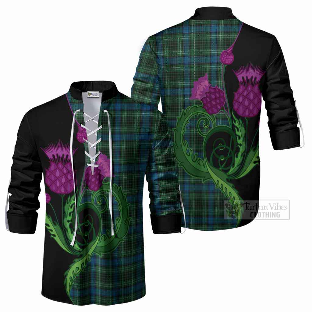 O'Connor Tartan Ghillie Shirt Traditional Scottish Thistle