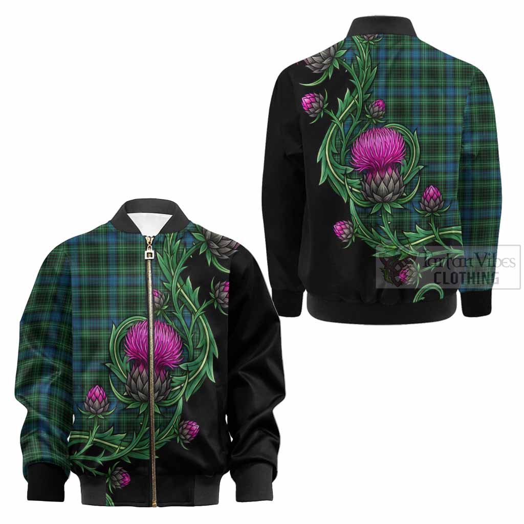 O'Connor Tartan Kid Bomber Jacket Resilient Scottish Thistle - Tartan Vibes Clothing