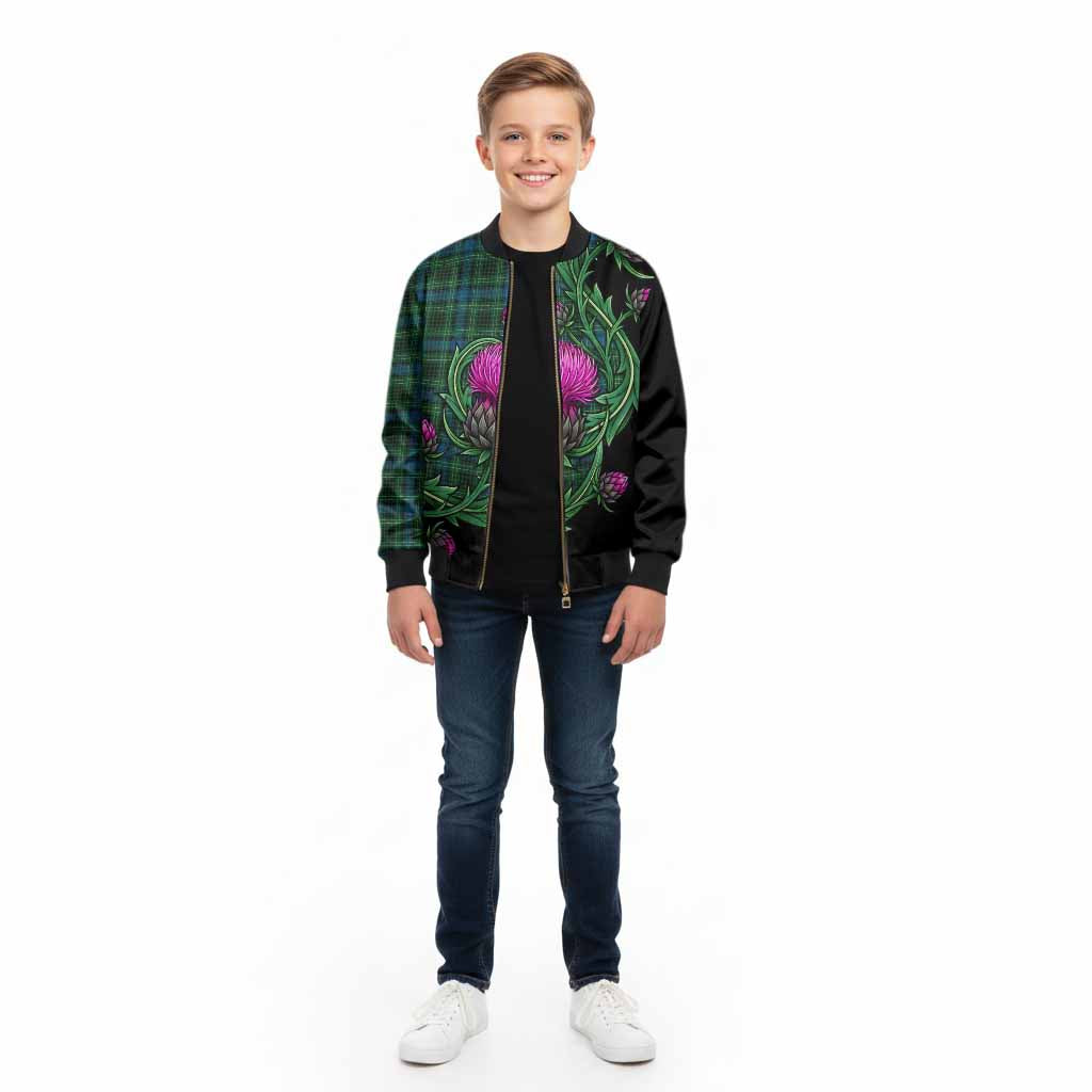 O'Connor Tartan Kid Bomber Jacket Resilient Scottish Thistle - Tartan Vibes Clothing