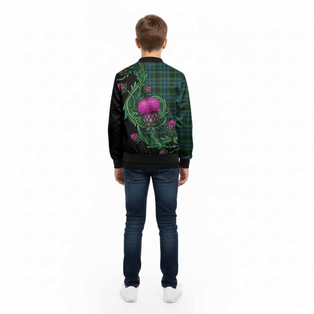 O'Connor Tartan Kid Bomber Jacket Resilient Scottish Thistle - Tartan Vibes Clothing